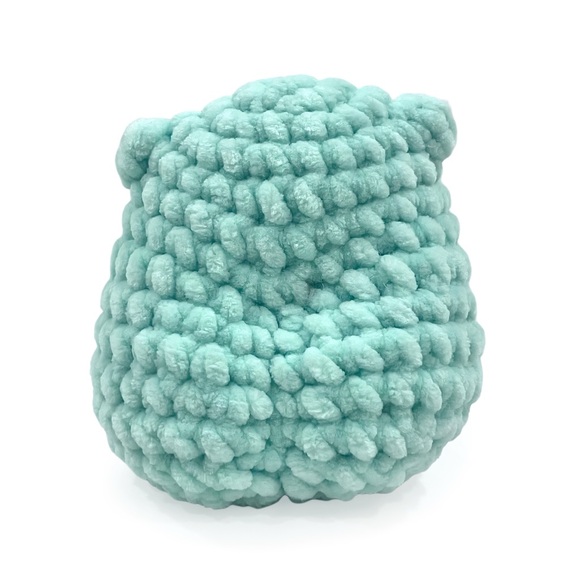 Amigurumi Kawaii Cheeky Frog Hand/Homemade Plushie in Seafoam Green - Picture 2 of 10